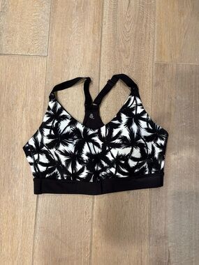 Black & White Palm Print Sports Bra